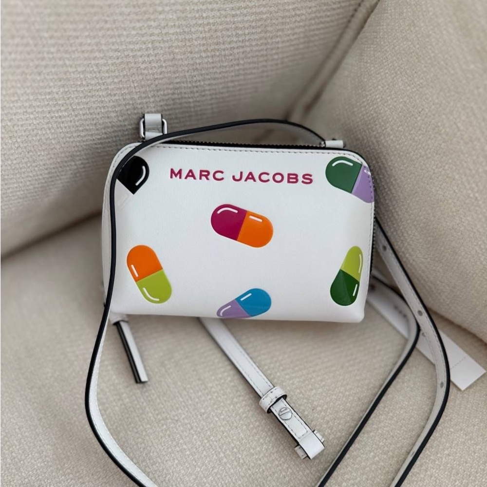 Marc Jacobs White Crossbody Bag with Multicolor Capsule Print
